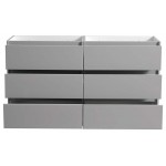 Lazzaro 60 Gray Free Standing Double Sink Modern Bathroom Cabinet FCB93-3030GR-D