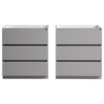 Lazzaro 60 Gray Free Standing Double Sink Modern Bathroom Cabinet FCB93-3030GR-D