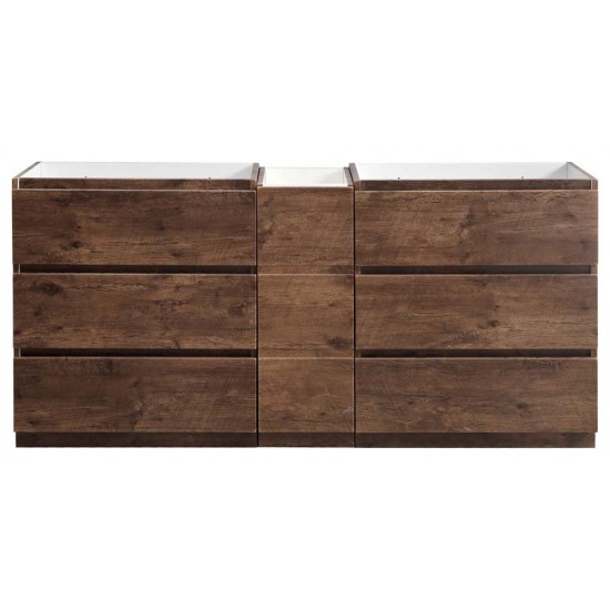 72 Rosewood Free Standing Double Sink Modern Bathroom Cabinet, FCB93-301230RW-D