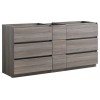72 Gray Wood Free Standing Double Sink Bathroom Cabinet, FCB93-301230MGO-D