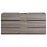 72 Gray Wood Free Standing Double Sink Bathroom Cabinet, FCB93-301230MGO-D