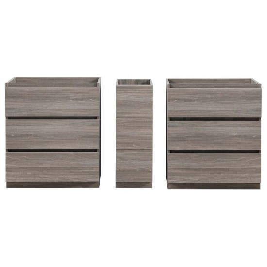 72 Gray Wood Free Standing Double Sink Bathroom Cabinet, FCB93-301230MGO-D