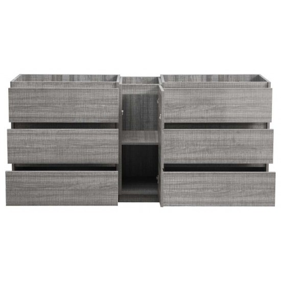 72 Ash Gray Free Standing Double Sink Modern Bathroom Cabinet, FCB93-301230HA-D