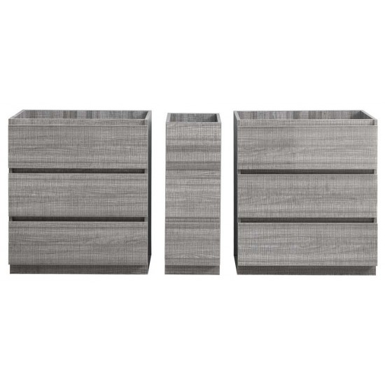72 Ash Gray Free Standing Double Sink Modern Bathroom Cabinet, FCB93-301230HA-D