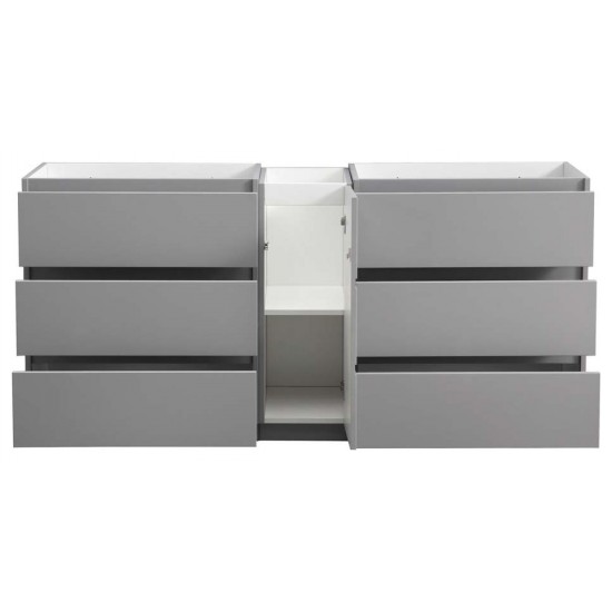 72 Gray Free Standing Double Sink Modern Bathroom Cabinet, FCB93-301230GR-D