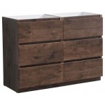 Fresca Lazzaro 48" Rosewood Free Standing Double Sink Modern Bathroom Cabinet