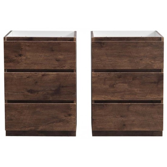 Fresca Lazzaro 48" Rosewood Free Standing Double Sink Modern Bathroom Cabinet