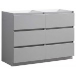 Fresca Lazzaro 48" Gray Free Standing Double Sink Modern Bathroom Cabinet