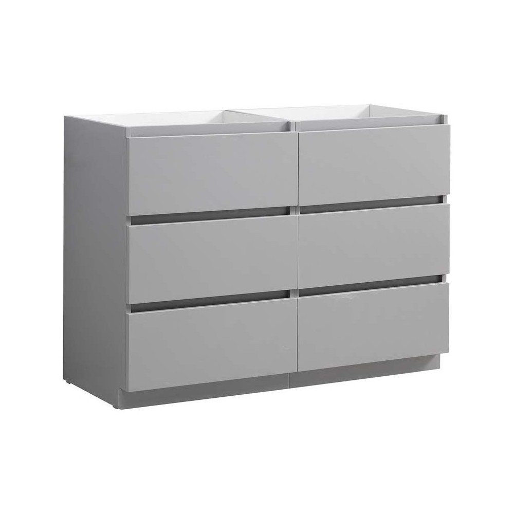 Fresca Lazzaro 48" Gray Free Standing Double Sink Modern Bathroom Cabinet