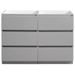 Fresca Lazzaro 48" Gray Free Standing Double Sink Modern Bathroom Cabinet