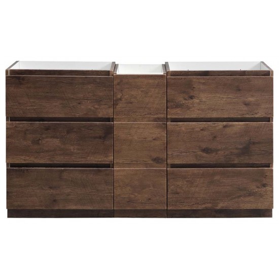 60 Rosewood Free Standing Double Sink Modern Bathroom Cabinet, FCB93-241224RW-D