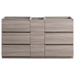 60 Gray Wood Free Standing Double Sink Bathroom Cabinet, FCB93-241224MGO-D