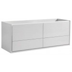 Fresca Catania 60" Glossy White Wall Hung Single Sink Modern Bathroom Cabinet