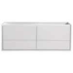 Fresca Catania 60" Glossy White Wall Hung Single Sink Modern Bathroom Cabinet