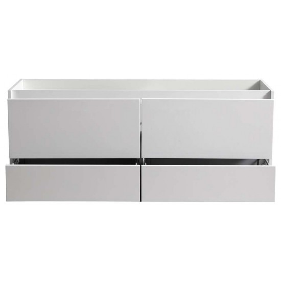 Fresca Catania 60" Glossy White Wall Hung Single Sink Modern Bathroom Cabinet