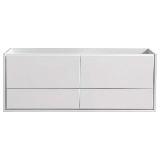 Fresca Catania 60" Glossy White Wall Hung Double Sink Modern Bathroom Cabinet