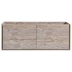 Catania 60" Rustic Natural Wood Wall Hung Single Sink Modern Bathroom Cabinet