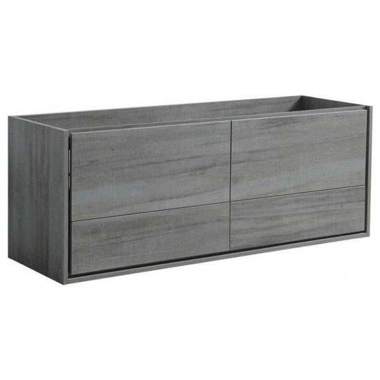 Fresca Catania 60" Ocean Gray Wall Hung Single Sink Modern Bathroom Cabinet