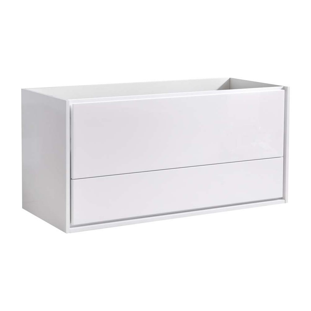 Fresca Catania 48" Glossy White Wall Hung Double Sink Modern Bathroom Cabinet