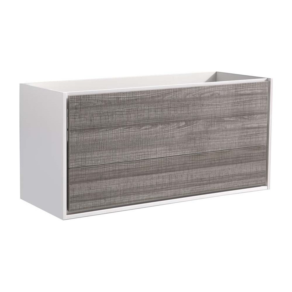 Fresca Catania 48" Glossy Ash Gray Wall Hung Double Sink Modern Bathroom Cabinet