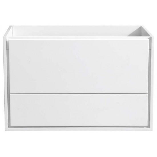 Fresca Catania 36" Glossy White Wall Hung Modern Bathroom Cabinet