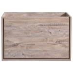 Fresca Catania 36" Rustic Natural Wood Wall Hung Modern Bathroom Cabinet