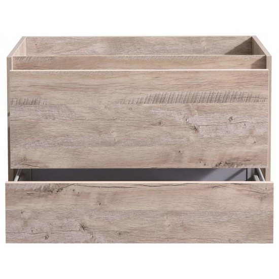 Fresca Catania 36" Rustic Natural Wood Wall Hung Modern Bathroom Cabinet