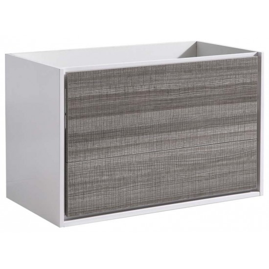 Fresca Catania 36" Glossy Ash Gray Wall Hung Modern Bathroom Cabinet