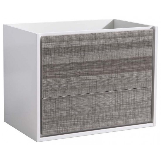 Fresca Catania 30" Glossy Ash Gray Wall Hung Modern Bathroom Cabinet