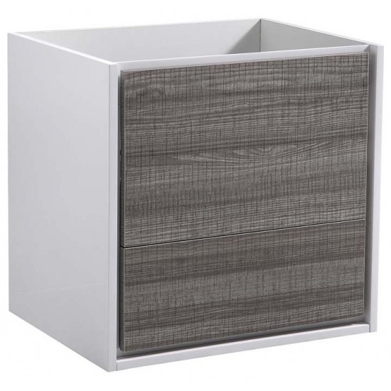 Fresca Catania 24" Glossy Ash Gray Wall Hung Modern Bathroom Cabinet