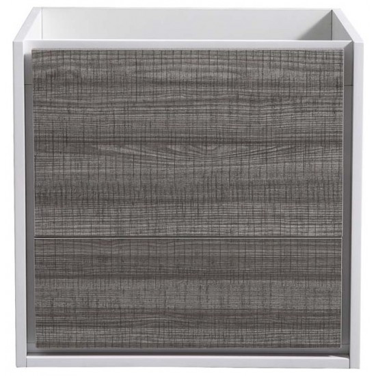 Fresca Catania 24" Glossy Ash Gray Wall Hung Modern Bathroom Cabinet