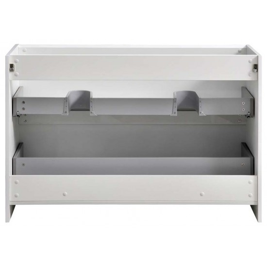 Tuscany 48" Glossy White Free Standing Double Sink Modern Bathroom Cabinet