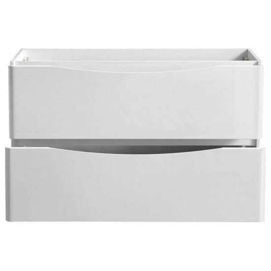 Fresca Tuscany 48" Glossy White Free Standing Modern Bathroom Cabinet