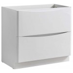 Fresca Tuscany 36" Glossy White Free Standing Modern Bathroom Cabinet