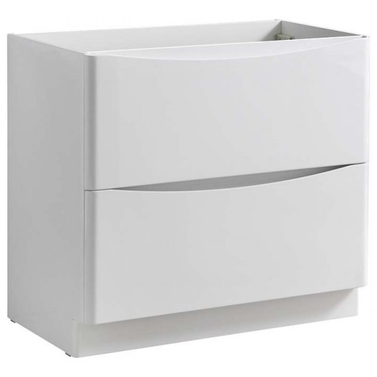 Fresca Tuscany 36" Glossy White Free Standing Modern Bathroom Cabinet