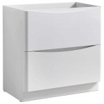 Fresca Tuscany 32" Glossy White Free Standing Modern Bathroom Cabinet