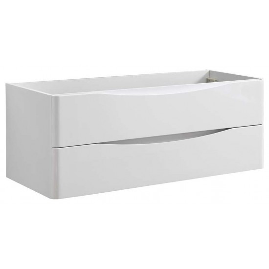 Fresca Tuscany 48" Glossy White Wall Hung Double Sink Modern Bathroom Cabinet