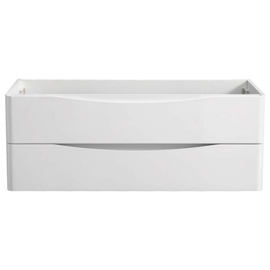 Fresca Tuscany 48" Glossy White Wall Hung Double Sink Modern Bathroom Cabinet