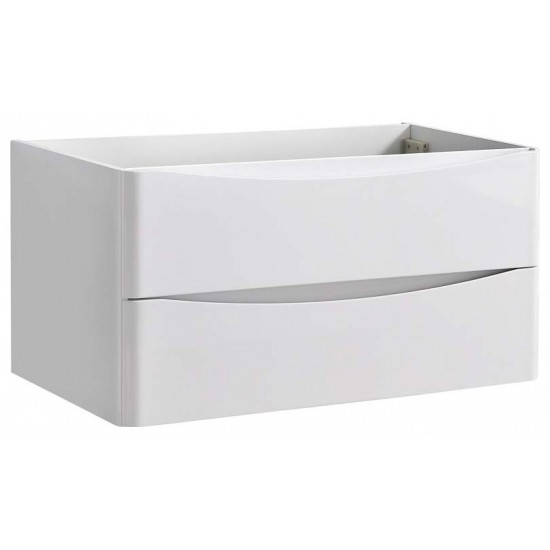 Fresca Tuscany 36" Glossy White Wall Hung Modern Bathroom Cabinet