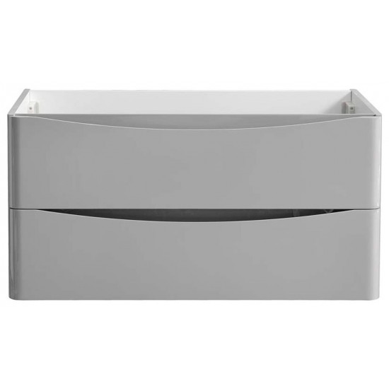 Fresca Tuscany 36" Glossy Gray Wall Hung Modern Bathroom Cabinet