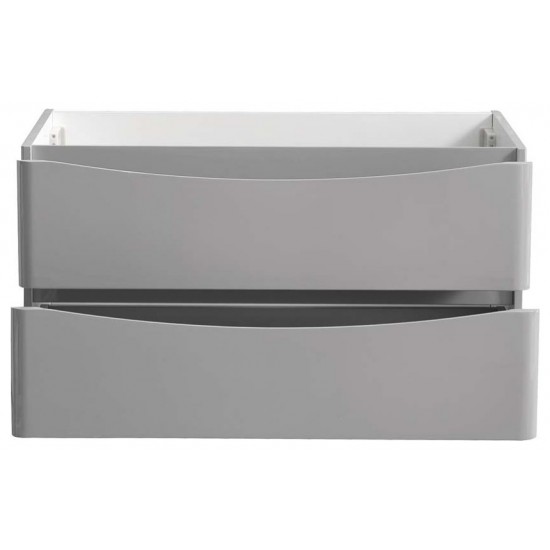 Fresca Tuscany 36" Glossy Gray Wall Hung Modern Bathroom Cabinet