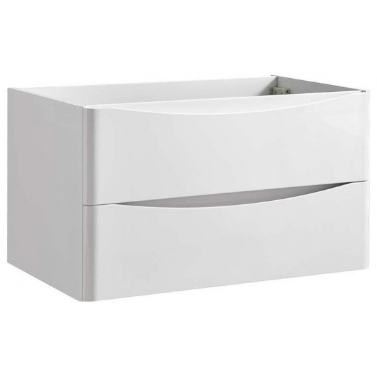 Fresca Tuscany 32" Glossy White Wall Hung Modern Bathroom Cabinet