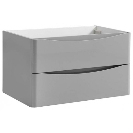 Fresca Tuscany 32" Glossy Gray Wall Hung Modern Bathroom Cabinet