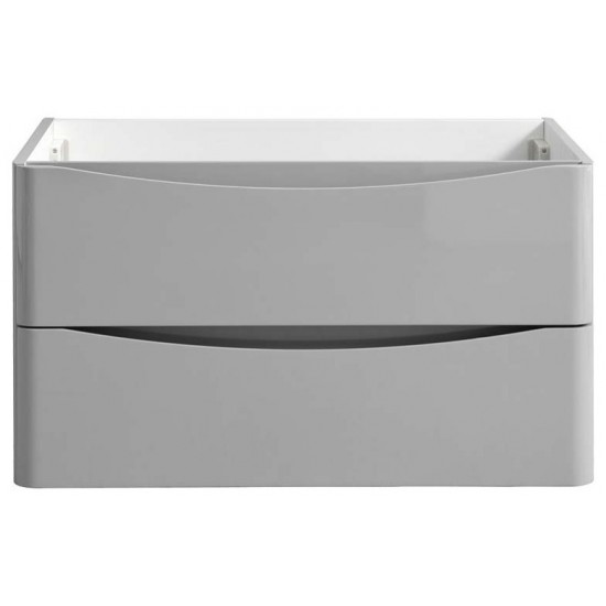 Fresca Tuscany 32" Glossy Gray Wall Hung Modern Bathroom Cabinet