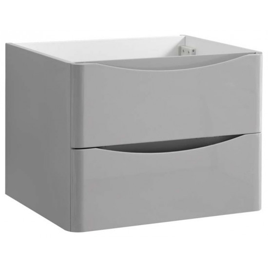 Fresca Tuscany 24" Glossy Gray Wall Hung Modern Bathroom Cabinet