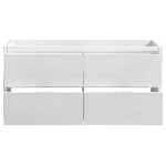 Valencia 60" Glossy White Free Standing Double Sink Modern Bathroom Cabinet
