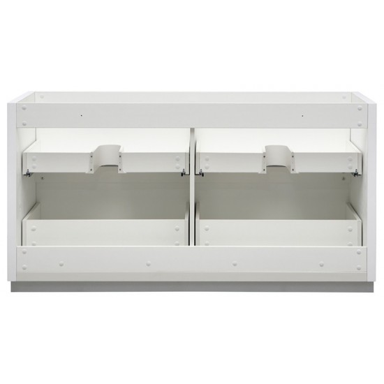 Valencia 60" Glossy White Free Standing Double Sink Modern Bathroom Cabinet
