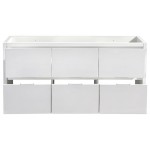 Valencia 60" Glossy White Free Standing Single Sink Modern Bathroom Cabinet