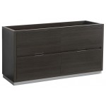 Fresca Valencia 60" Gray Oak Free Standing Double Sink Modern Bathroom Cabinet