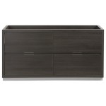 Fresca Valencia 60" Gray Oak Free Standing Double Sink Modern Bathroom Cabinet